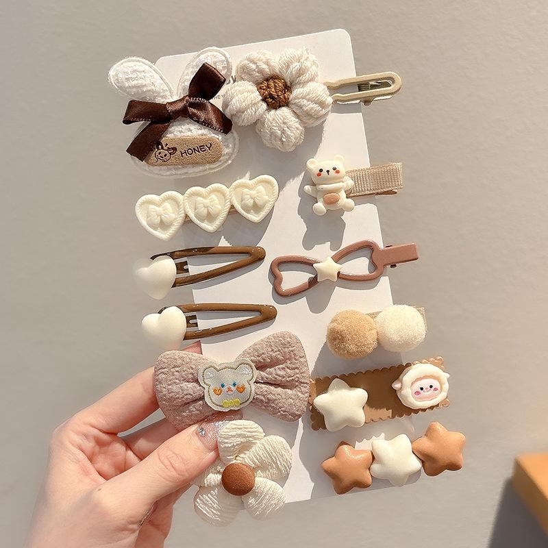 Children's Cute Plush Flower Hair Clips for Girls