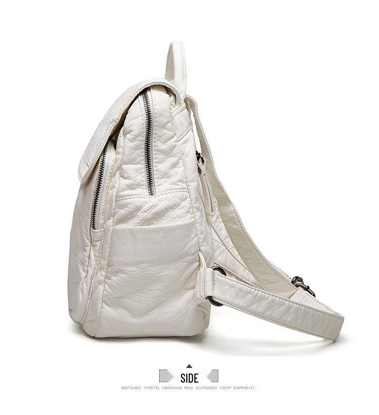 2024 Soft Leather Large Capacity Backpack for Women - Casual Fashion Schoolbag & Travel Bag (Spring/Summer New Arrival)