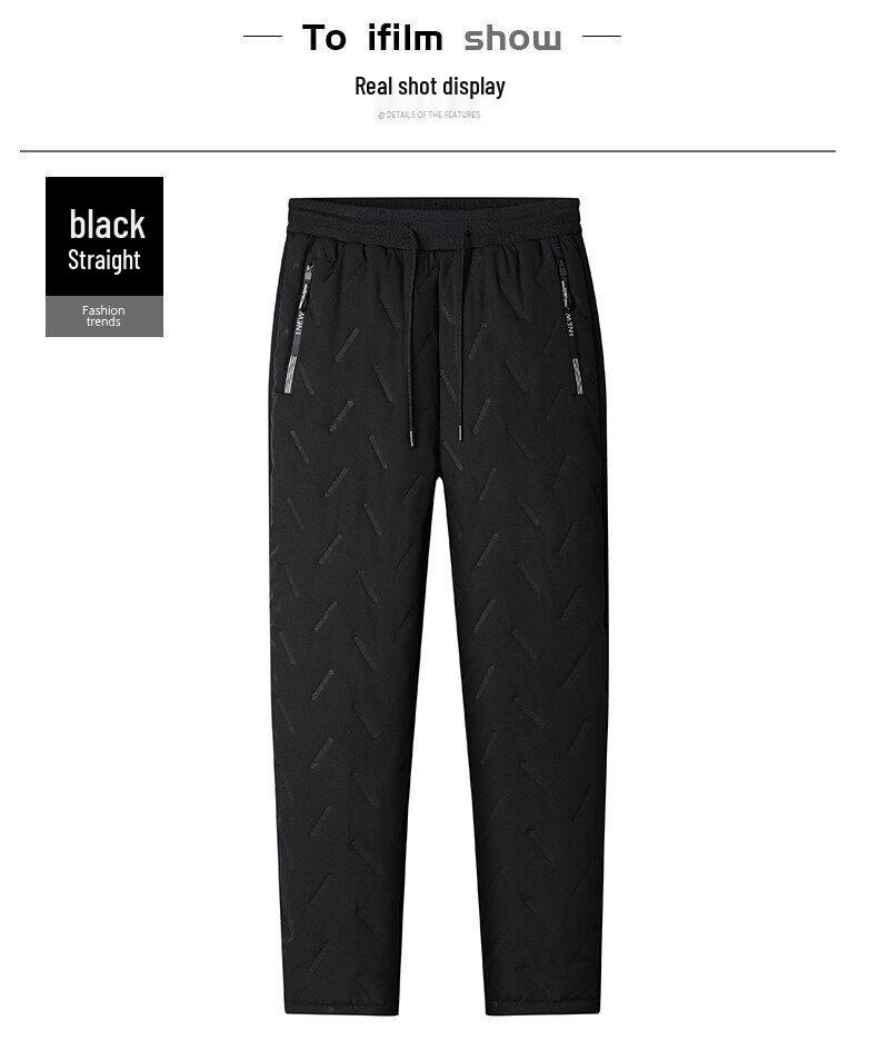 Men's Waterproof, Warm Lamb Fleece Pants - Loose Fit, Plus Size, Straight-Leg, Autumn/Winter Essentials