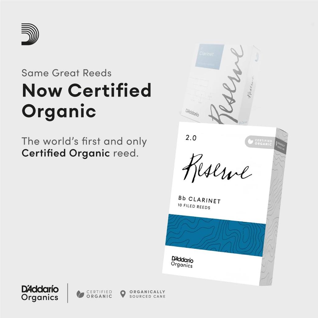WoodWinds Reed for Bb Clarinet USDA Organic Certified RESERVE ODCR1030 10 Pieces D'Addario D'Addario [Hardness 3.0] []