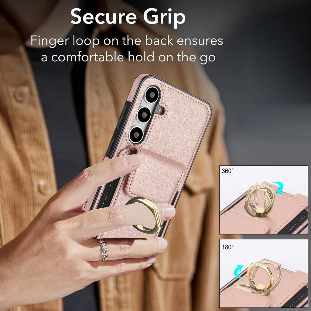 For Samsung Galaxy S23 FE Case Elastic Card Slot PU Leather+TPU Phone Cover