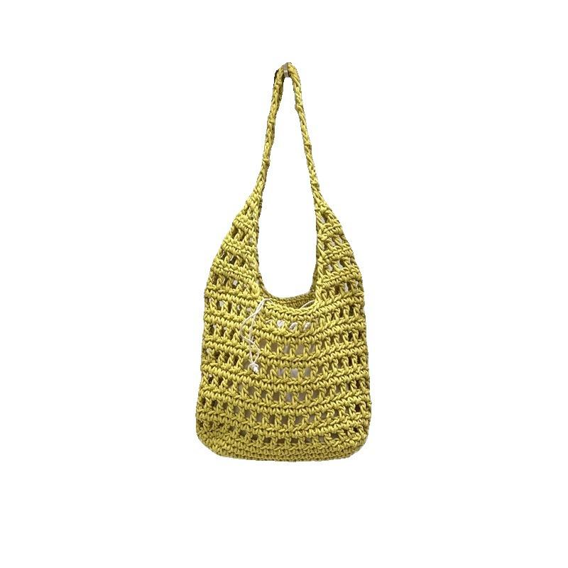 Fashion Crochet Straw Bag for Women Raffia Woven Tote Handbag New Hollow Clutch Beach Bag for Vacation Casual Totes 2025