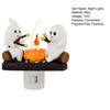 Ghost Campfire Night Light Halloween Night Lights 3D LED Ghost Flickering Nightlight for Bedroom Indoor Decorations