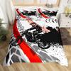 Cool Motorcycle Rider Duvet Cover Set,Extreme Sport Autocycle Comforter Cover With Pillowcase Graffiti Microfiber Quilt Cover