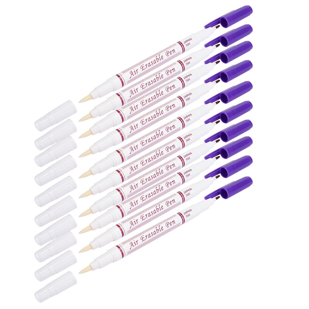 10pcs Double Head Water Erasable Pen Fabric Marker Tailoring Tool AccessoriesPurple