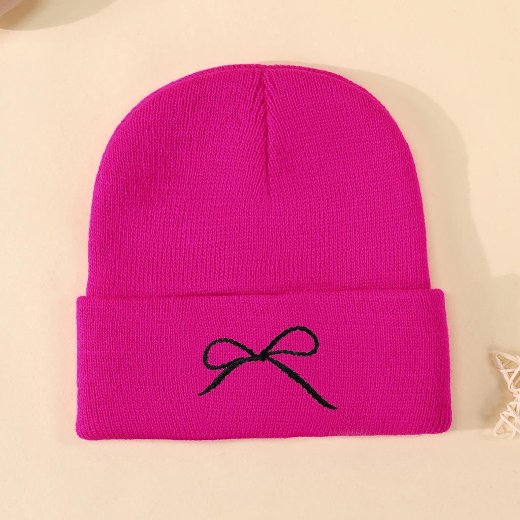 Outdoor Cycling Warm Cold Hat Bow Knitted Hat Trendy Versatile Autumn And Winter Cold Wool Hat Women