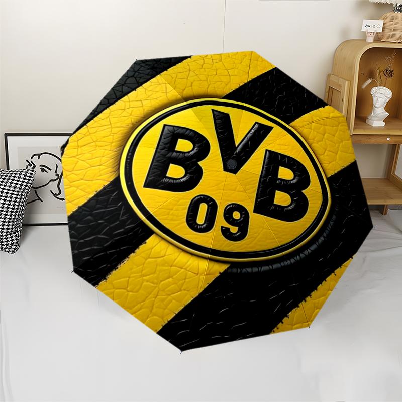 Borussia Dortmund Theme Automatic Umbrella, Lightweight & Portable, 8 Rib, Perfect for Outdoor Travel, Birthdays, Christmas, Gifts.