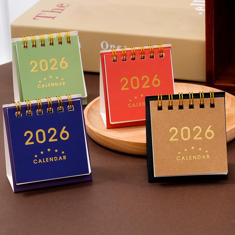 2026 Pferdejahr Mini Schreibtischkalender Einfacher Tragbarer Spiral-Monatskalender Planer Büro- und Heimdeko