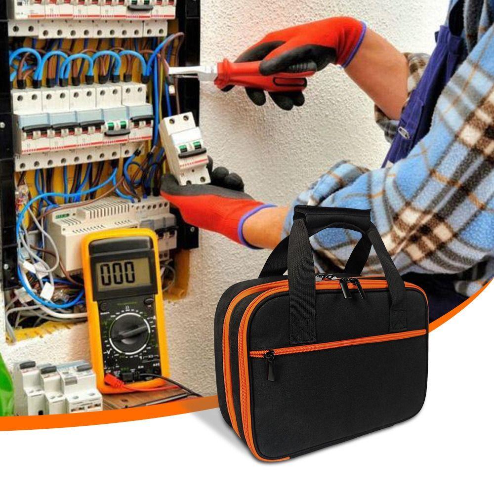 Two Layer Design Electrical Tool Bag Portable Mechanic Tool Bag Tool Storage Bag  Travel Storage