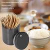 Stainless Steel Toothpick Holder with Lid for Convenient Toothpick Storage, Perfect for Home, Cafe, or Restaurant Use (black)