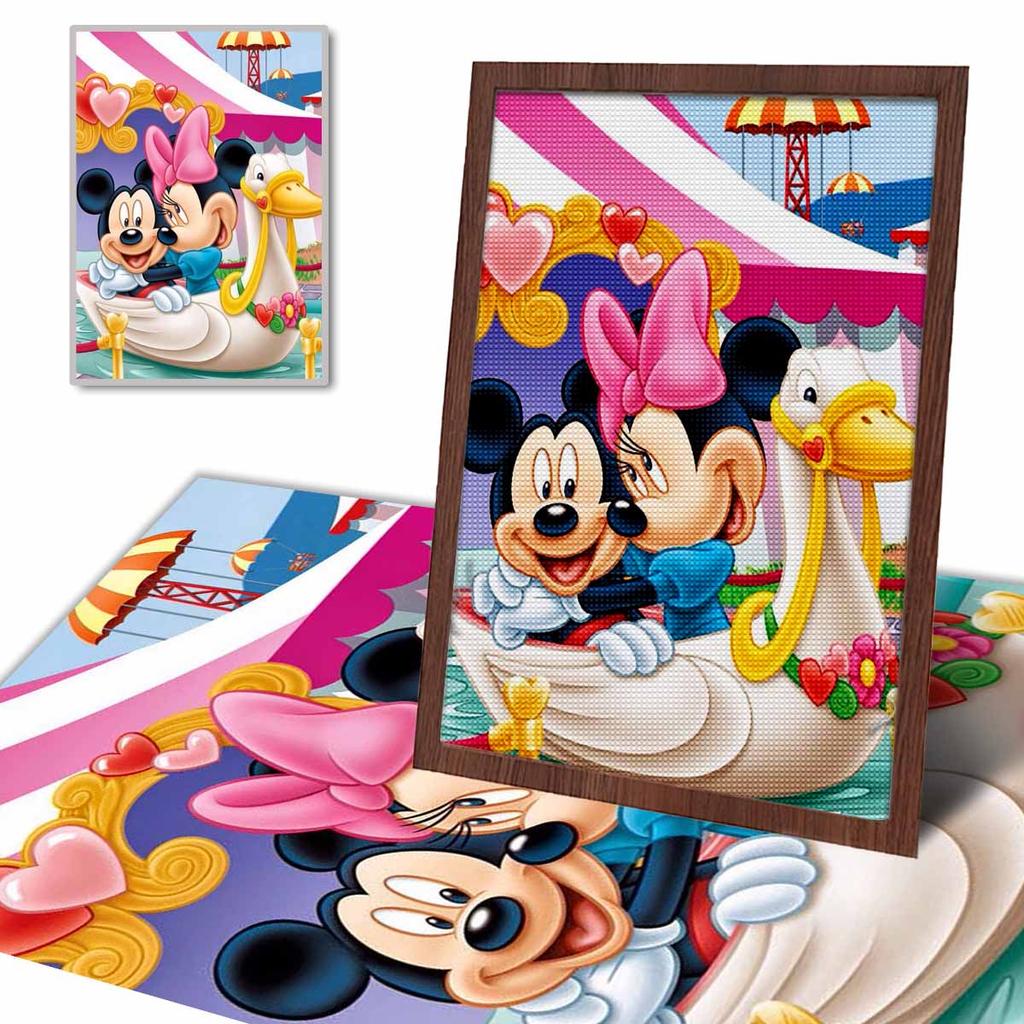 Full Round Diamond Painting Minnie Mickey On The Duck Art Rhinestone Picture Mosaic DIY 5D Cross Stitch Embroidery Home Decoration