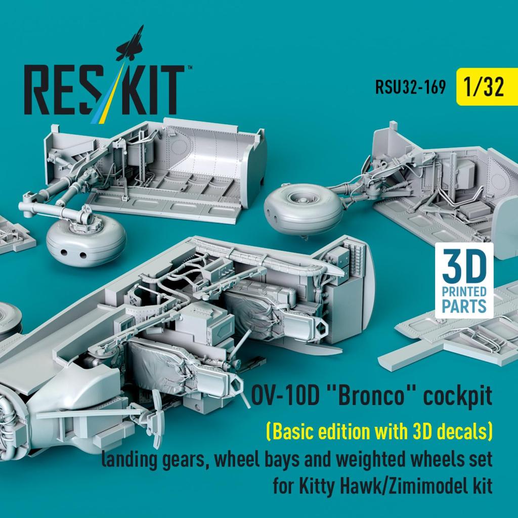 Reskit Cockpit Interior Decal and Landing Gear Set Kitty Plastic Model Parts 1/32 OV-10D w/3D (for Hawk) RSKU32-0169 (Airplane)