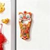 New Year's Lion Dance Bottle Opener Metal Refrigerator Sticker Embossed Printing Lion Dance God of Wealth Refrigerator Sticker Festive  Accessories