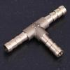T Connector Fuel Brass Fuel Hose Joiner 3 Way Hose Joiner for Compressed Air Gas Pipe Fitting (6mm)