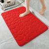 1pc Memory Foam Embossed Velvet Carpet Bathroom Living Room Non-Slip Mat Cobblestone Floor Mat Home Furnishings