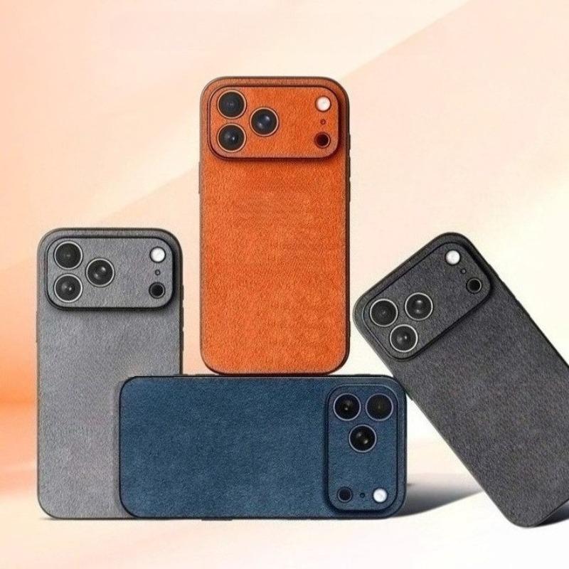 Precise Lens Hole Alcantara Phone Case for iPhone 17 Pro Max Air 16 Pro 15 14 Plus 13 12 Mini 11 Silicone Edge Full Coverage
