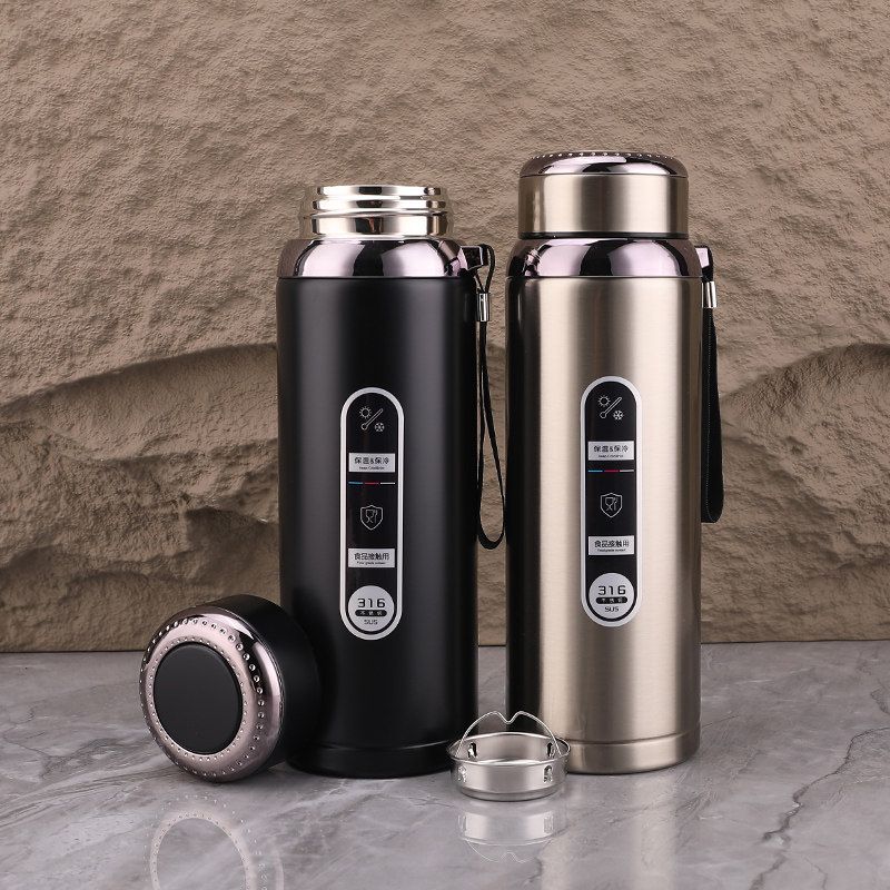 316 Steel Large-Capacity Thermos Cup for Men and Women with Filter Tea Cup Adult Business Portable Large Cup Gift Cup 600