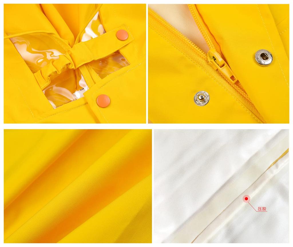 Suitable for Waterproof Kids Rain With Storage For Yellow Type Size S [JYZ] Children's Raincoat, Dinosaur, Backpacks, Boys, Girls, Raincoat, Rainwear,
