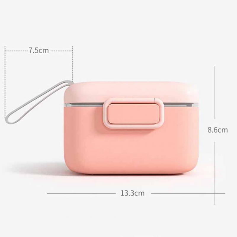 Milk Powder Storage Box PP Shell BPA Free Portable Baby Milk Powder Container Box with Lanyard Pink/Green