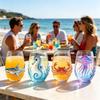 3D Artisanal Blue Ringed Octopus Glassware Handcrafted Marine Animal Bar Glass for Coastal Home Decor Ocean Lovers