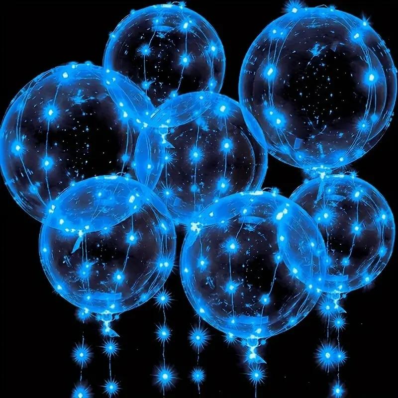 4 st LED-ballonger med ljus lysande transparenta Bobo-ballonger bröllopsfödelsedagsfest dekoration LED-ljusballong