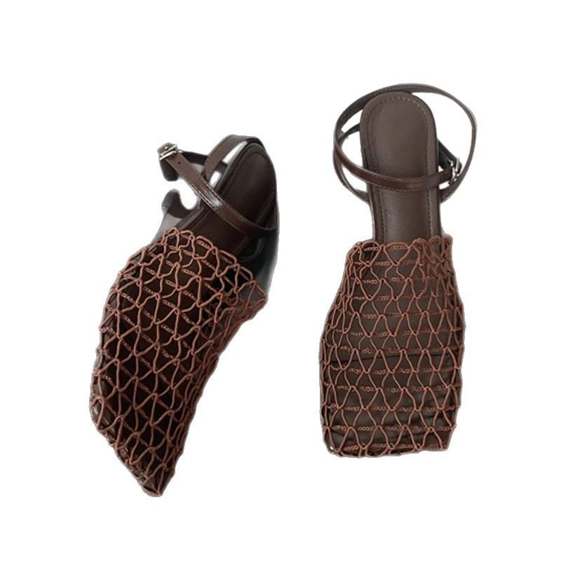 Women's Shoes, Summer New Open-toed Bag Head Woven Hollow Sandals