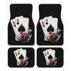 4pcs Set Vintage Poker A Dice All Weather Car Floor Mats, Universal Fit For Sedans, SUVs And Pickup Trucks, Full Coverage For Fr