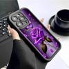 Purple Rose Black Staircase Phone Case for iPhone 15/16/17 Pro Max - Protective and Stylish