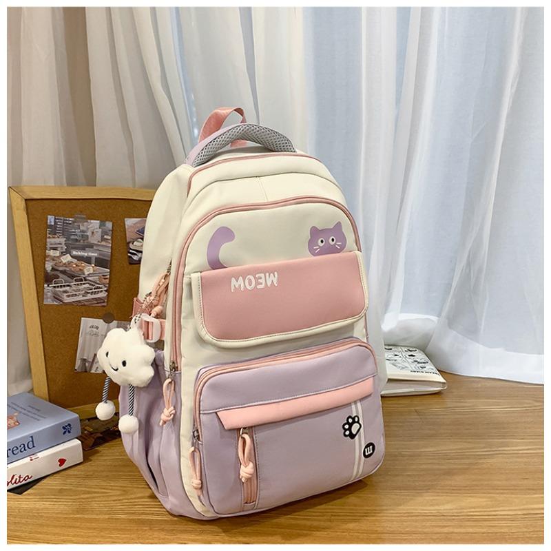 Korean Version Ins New Highvalue Collegestyle Contrasting Backpack, Casual and Lightweight Largecapacity Backpack for Junior High School Students