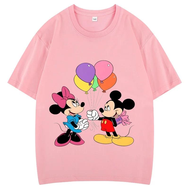 Clothing Summer 2025 Mickey Minnie Mouse Short Sleeve T-shirts Girls Funny Fashion Streetwear Shirt Unisex