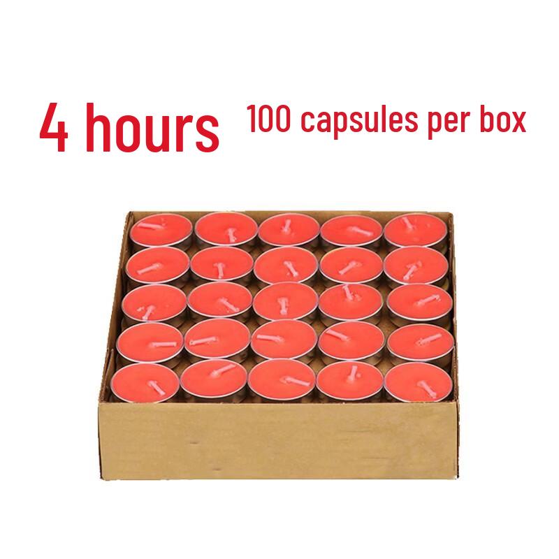 Red Aluminum Ceremonial Ghee Lamps - 4 Hour Burn (16-Count)
