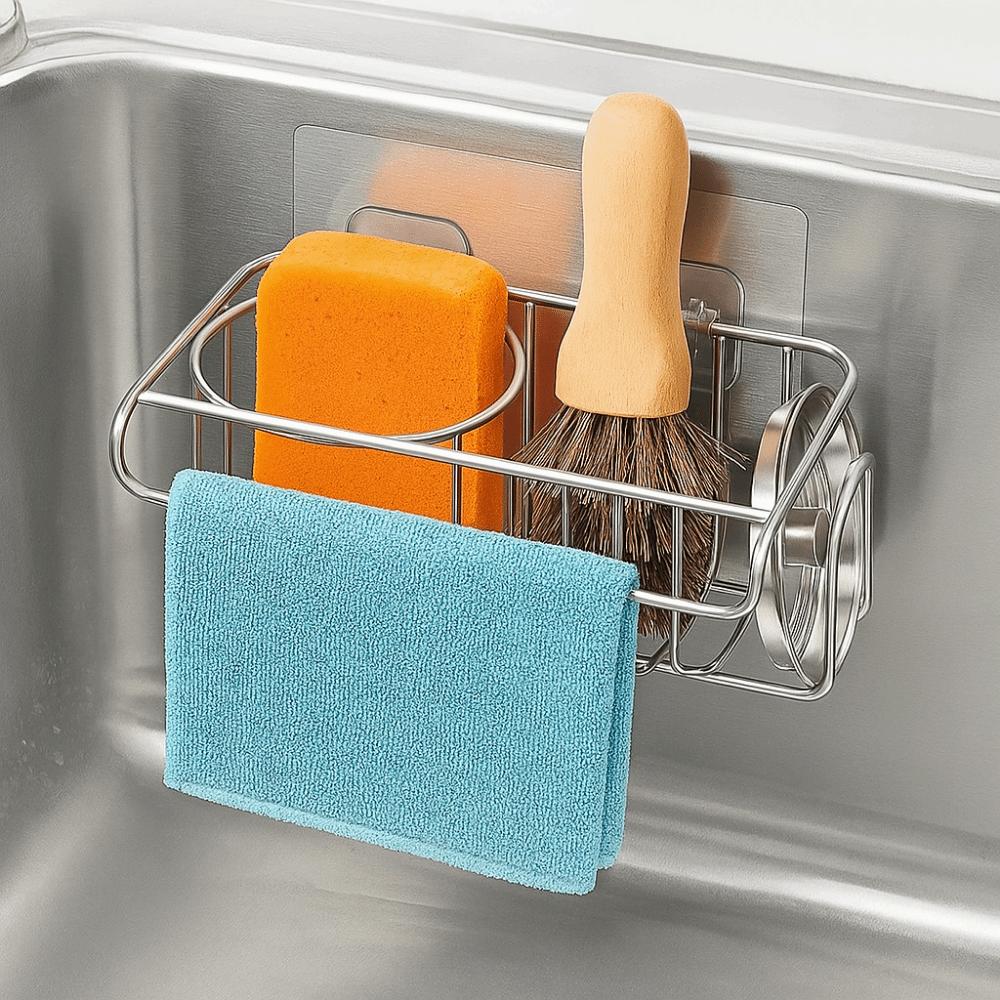Hollowed Sponge Drainer Rack Stainless Steel Sponge Stand Sink Sponge Holder  Bathroom