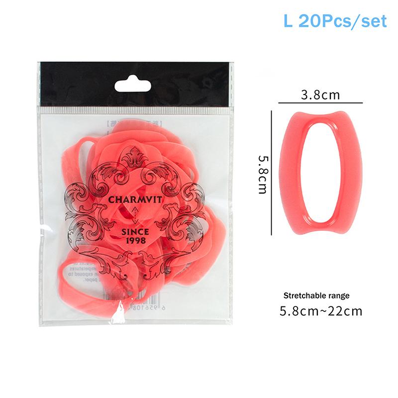20pcs Large/Small Size Perm Silicone Band Heat Resistant Traceless Digital Cold Rods Elastic Rubber Band Hair Rings Styling Tool