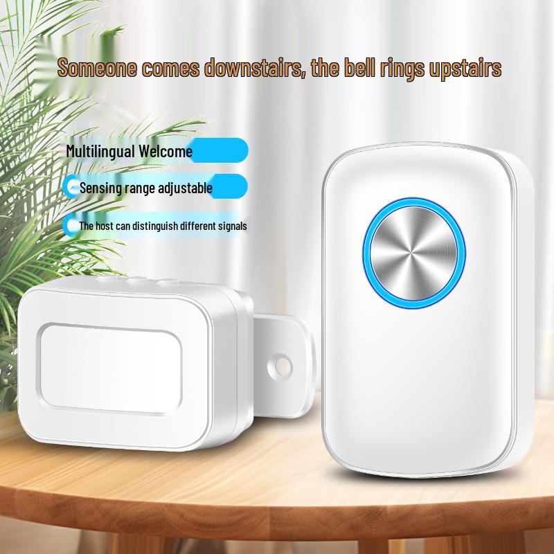 Welcome Sensor: Doorbell & Visitor Alert with Greeting and Anti-Theft Alarm for Shop Entrances.