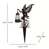 JYL TS/092,Iron Fairy Carrying Lantern Ground Stake Light for Garden Lawn Path Elf Solar Decor Lamp