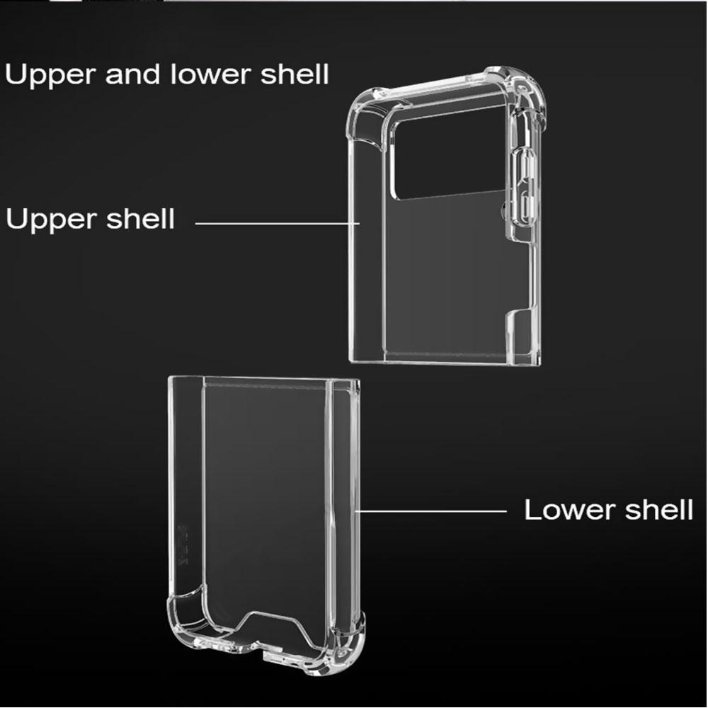 Blader Luksus Luksus Etui For Samsung Galaxy Z Flip 3 4 5g Funda Z Flip3 Gjennomsiktig PC Hardt Støtsikkert Bakside Telefon Coque Skall
