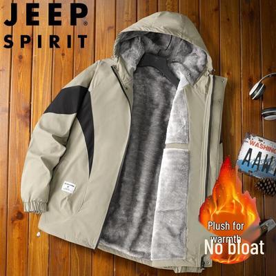 JEEP SPIRIT Men's Hooded Fleece-Lined Winter Jacket