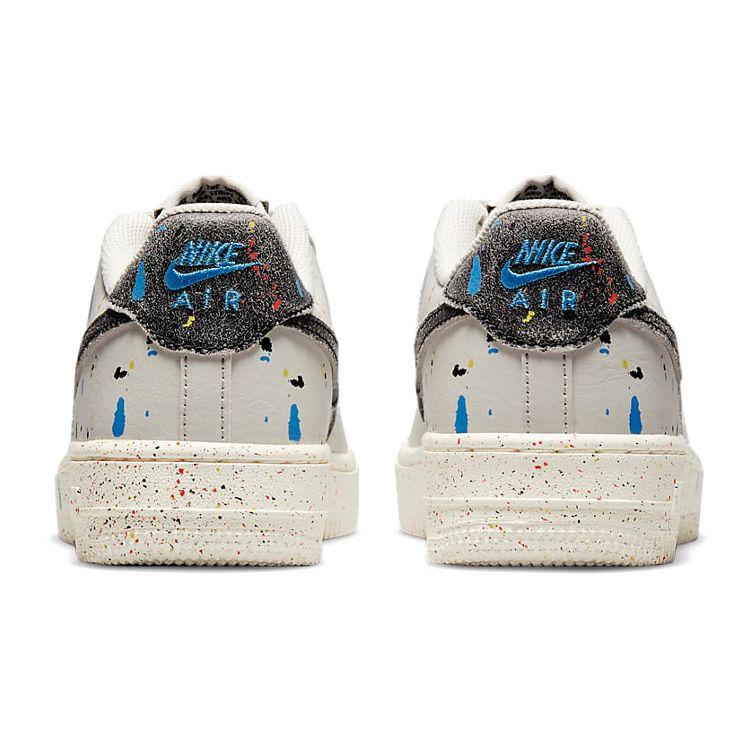 Nike Air Force 1 LV8 3 GS Paint Splatter - Light Bone Kids Sneakers White Sail Black DJ2598-001