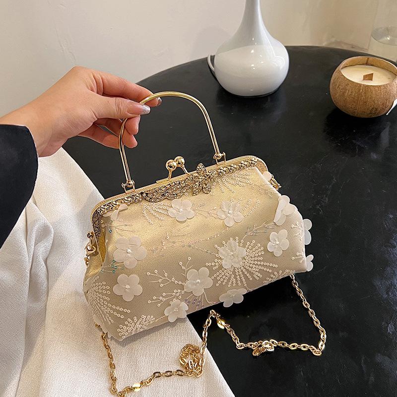 

Модная женская сумка с вышивкой в китайском стиле 2024 года, новая сумка-чеонгсам для банкета, сумка-мессенджер через плечо золотой