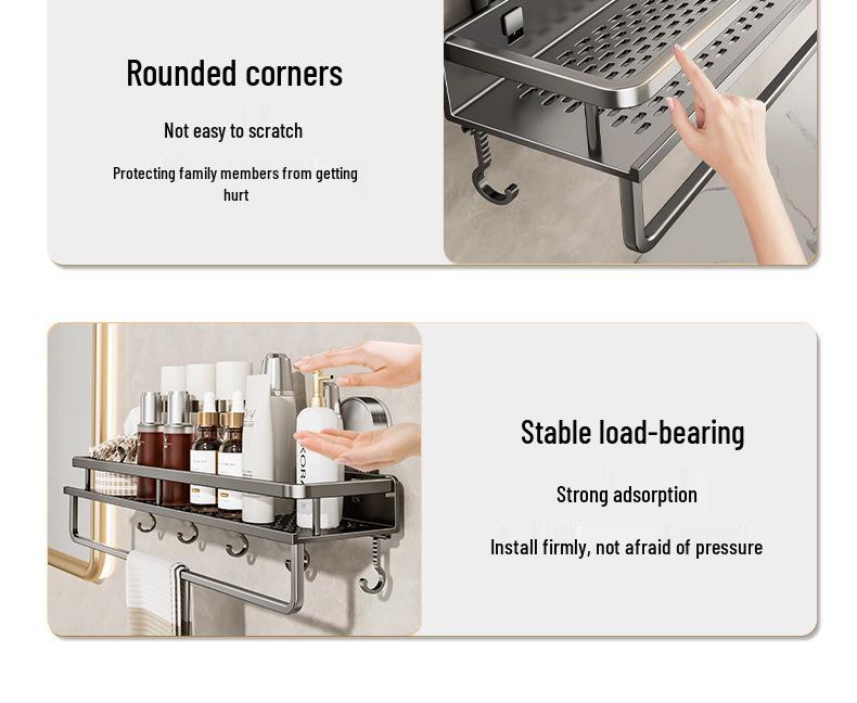 Badezimmer-Wandregal mit Saugnapf ohne Bohren