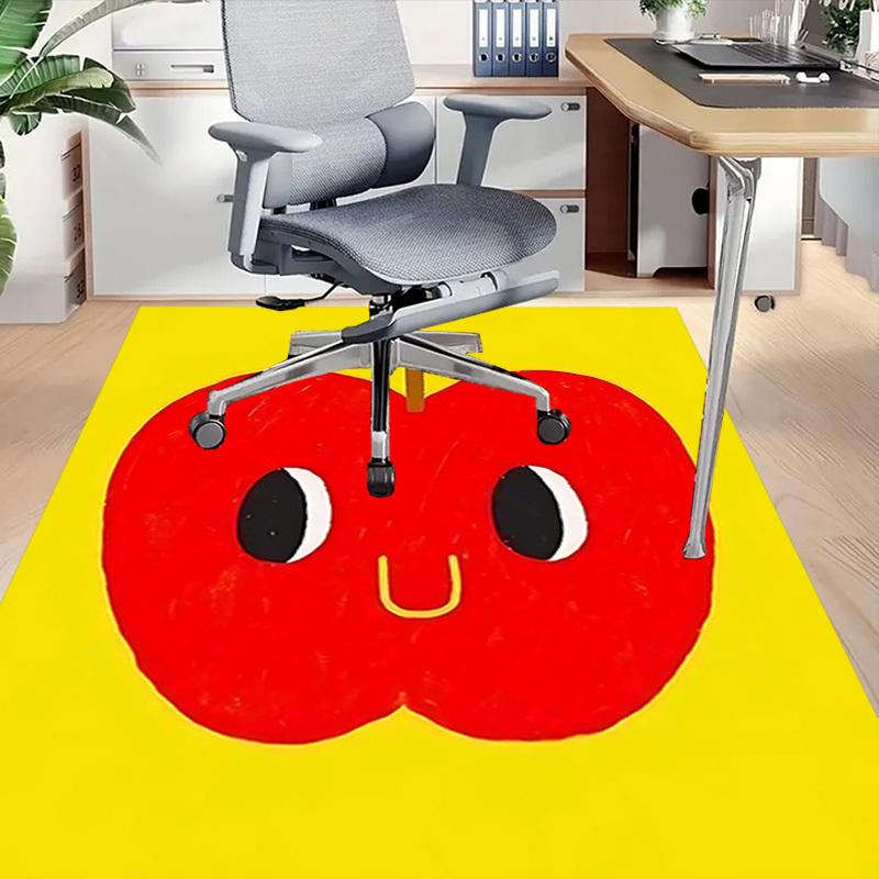 1PC Apple Smiley Anti-slip Carpet, Suitable for Office, Bedroomand Playrooms. It Can Also Be Used As a Sofa Footrest cover-W32