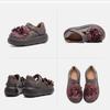 Johnature Ethnic Style Flower Thick Soled Sandals Genuine Leather Versatile Women's Platform Shoes