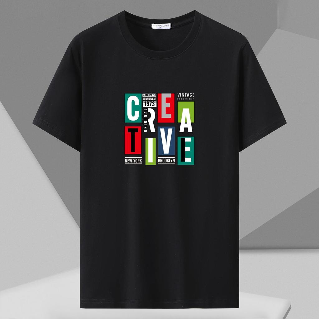 T-shirt 12XL Coupe Confort Décontracté Pur Coton avec Imprimé Graphique