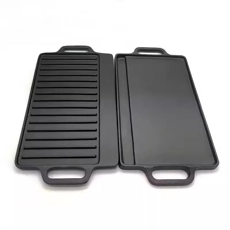 ZISIZ Double-Sided Cast Iron BBQ Griddle