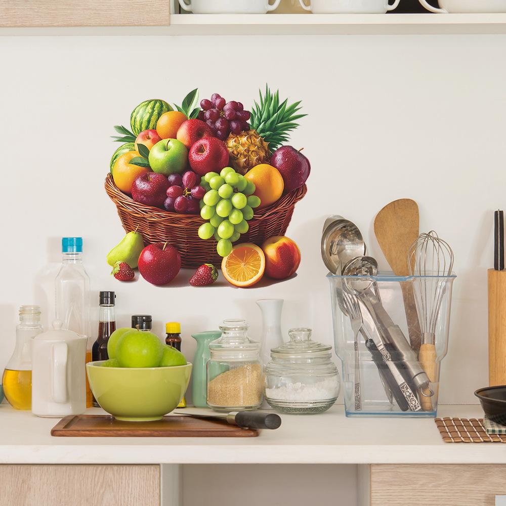 Bemalter Simulations-Obstkorb, Badezimmer, Zuhause, Wanddekorationsaufkleber