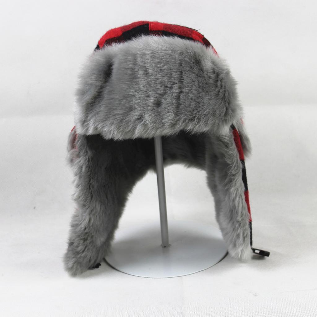 New Plaid Lei Feng Hat Direct Sales Supply Hat Thickened Warm Hat Winter Ear Protection Small