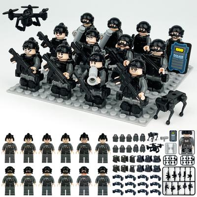 12 ks Vojenská série Speciální policejní mobilní jednotka Speciální policejní vojáci Stavebnicové hračky
