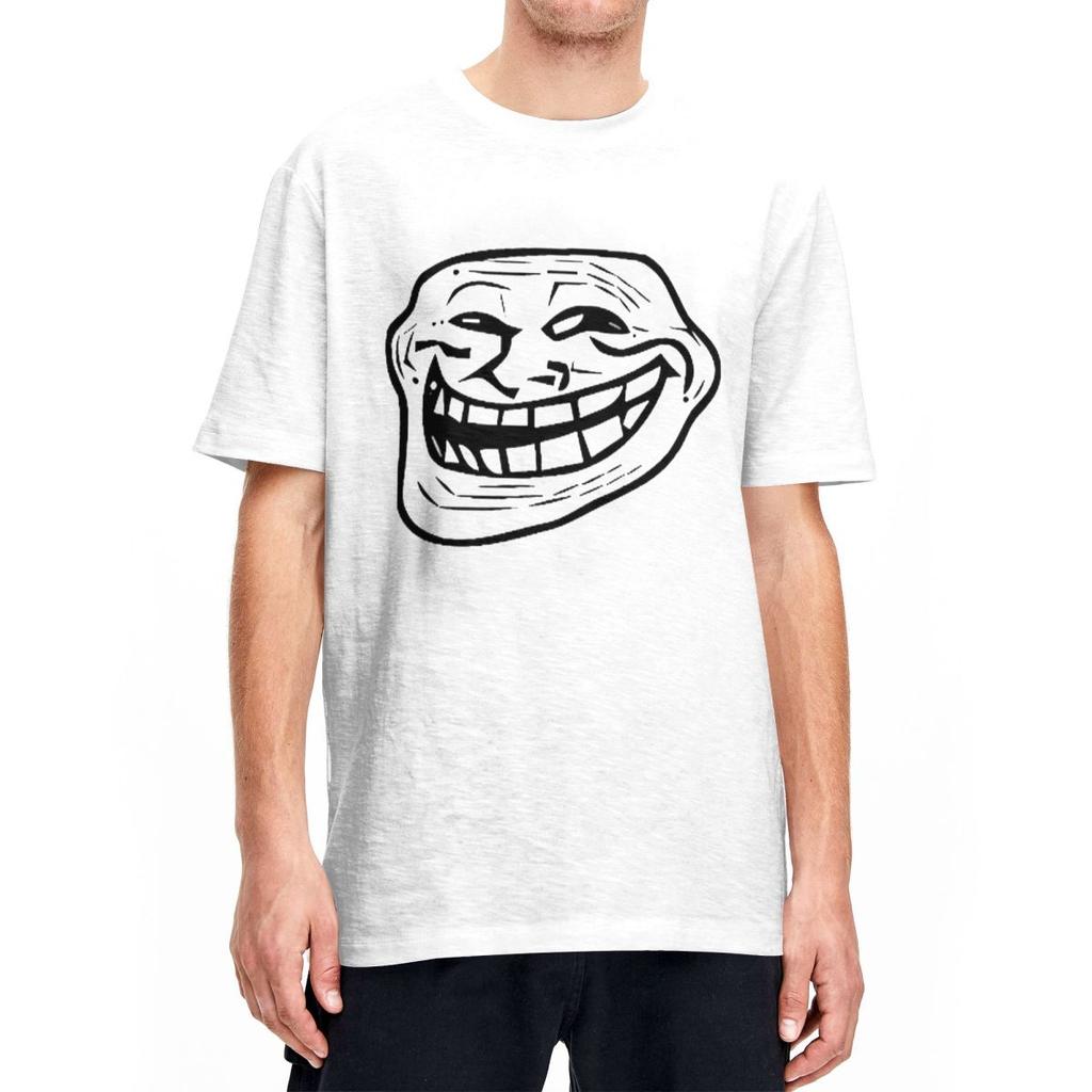 Men Rage Comic Trollfac T Shirts Funny Anime Pure Cotton Top Tees Summer Short Sleeves T Shirt O Neck Fashion Tshirt Plus Size
