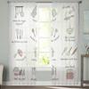 Kitchen Utensils Shelf Sheer Curtains for Living Room Bedroom Decoration Chiffon Tulle Voile Kitchen Window Curtain