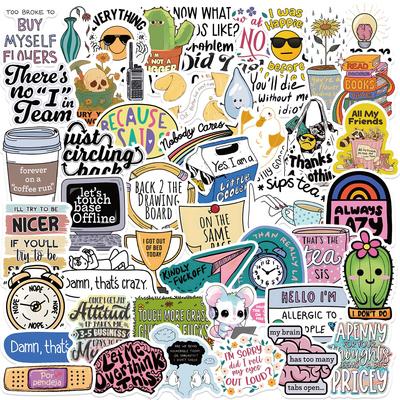 50 Cartoon Sarcastic Sarcastic Doodle Stickers Guitar Notebook Suitcase DIY Waterproof